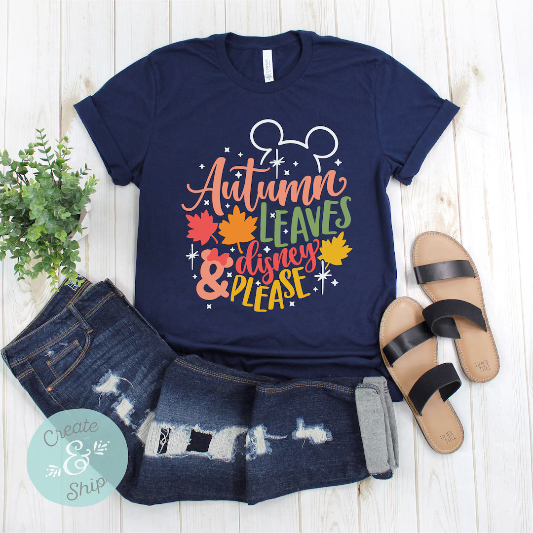 Autumn Leaves Disney Shirt, Mickey Shirt, Mickey Thanksgiving Shirt, Disney Christmas Shirt, Disn... | Etsy (US)