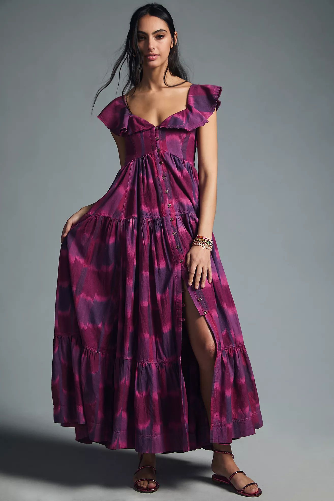 Pilcro Dyed Flutter-Sleeve Dress | Anthropologie (US)