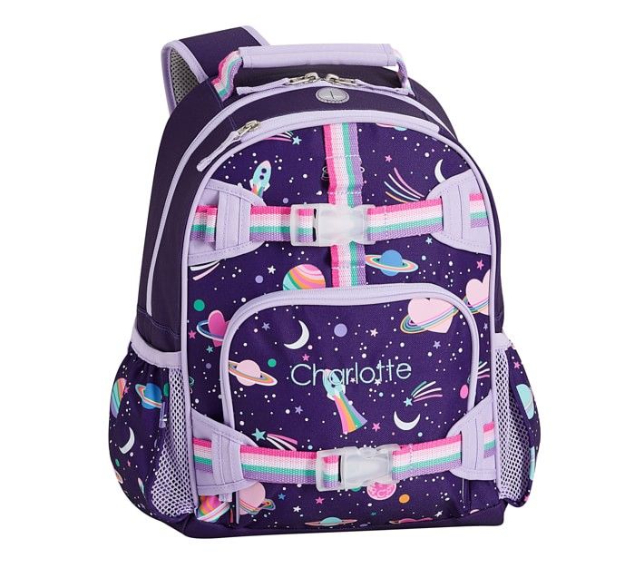 Mackenzie Rainbow Heart Galaxy Glow-in-the-dark Backpacks | Pottery Barn Kids