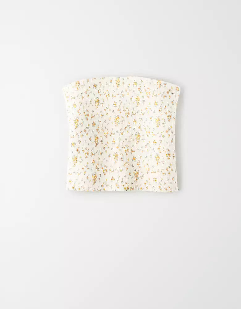 AE Printed Smocked Tube Top | American Eagle Outfitters (US & CA)