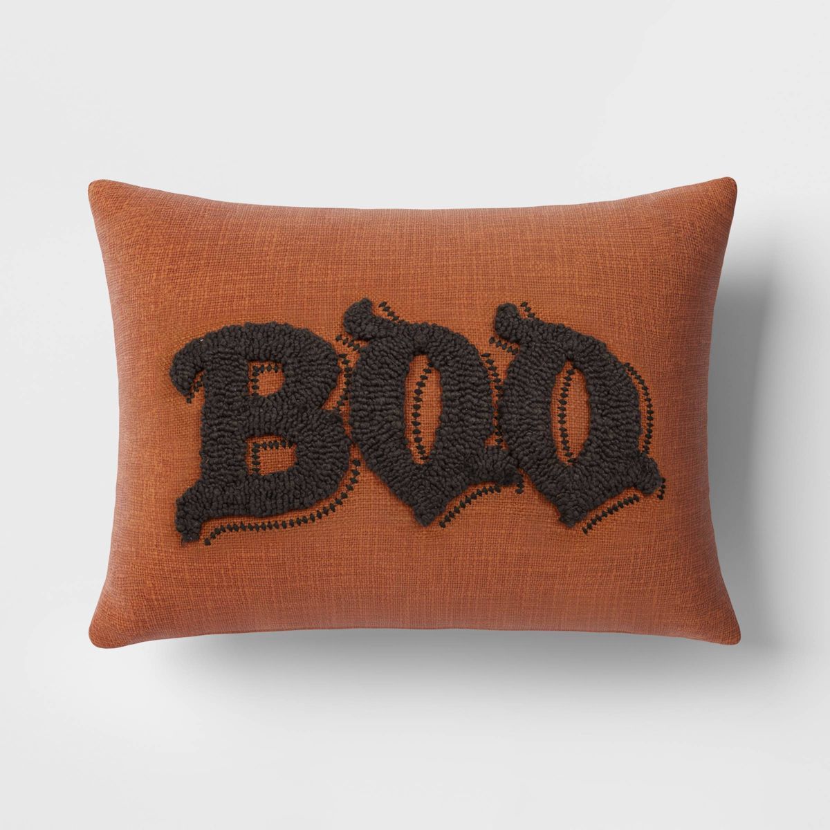 Oversize Boo Tufted Woven Cotton Lumbar Halloween Throw Pillow - Threshold™ | Target
