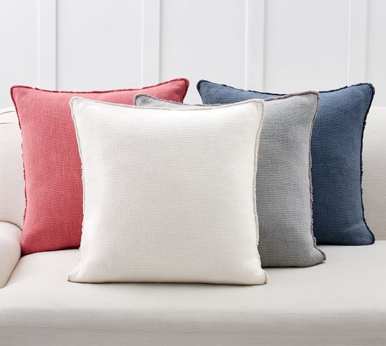 Willa Fringe Textured Pillow Cover | Pottery Barn (US)