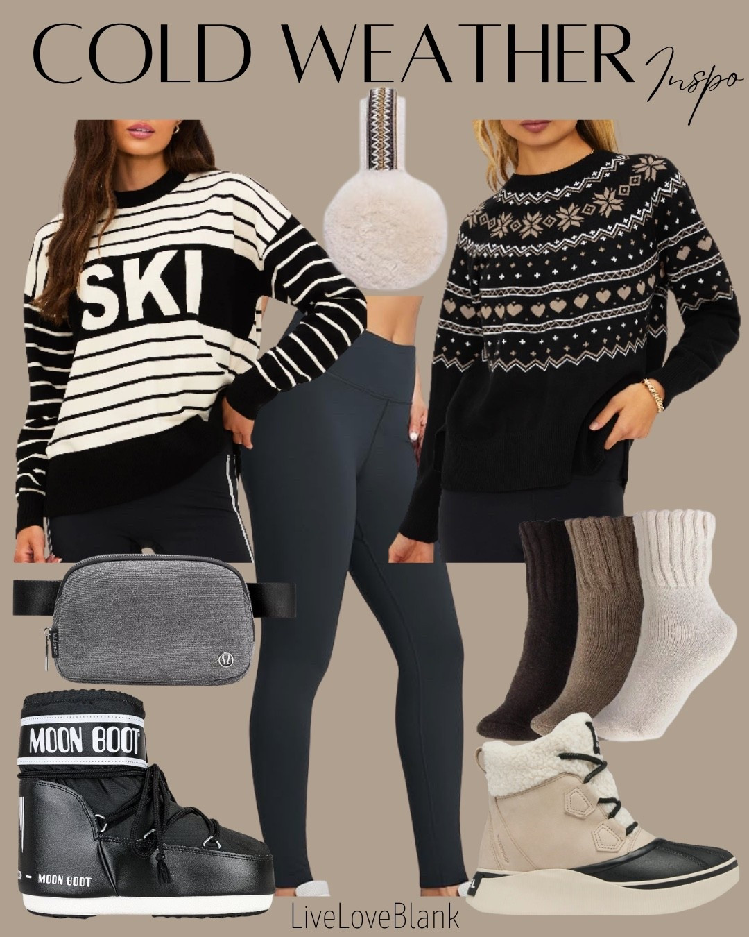 Warm weather outfits 
Sweaters and fleece lined leggings 
Winter boots
Ugg ear muffs 
Lululemon belt bag
Gift ideas for her 

#LTKootd #LTKGiftGuide #LTKSeasonal