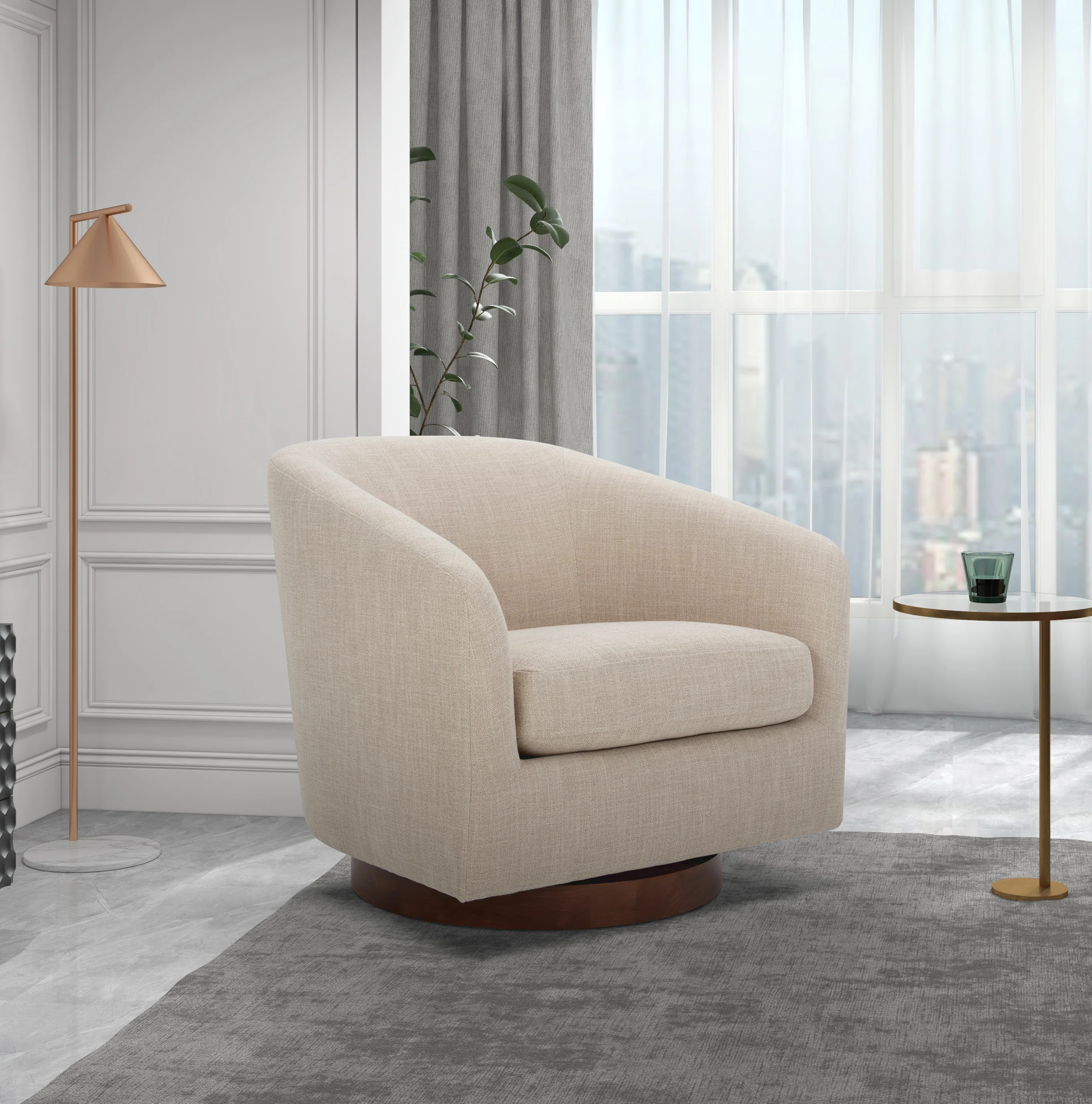 AllModern Bennett Upholstered Swivel Barrel Chair & Reviews - Wayfair Canada | Wayfair North America