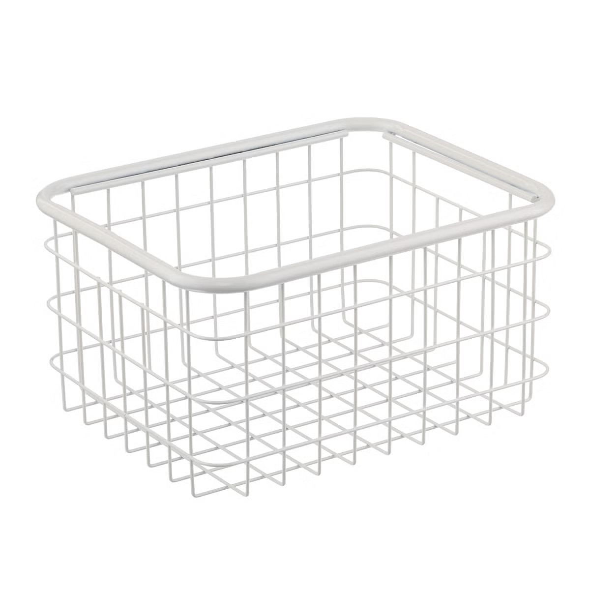 Deep Medium Urban Stackable Wire Basket White | The Container Store