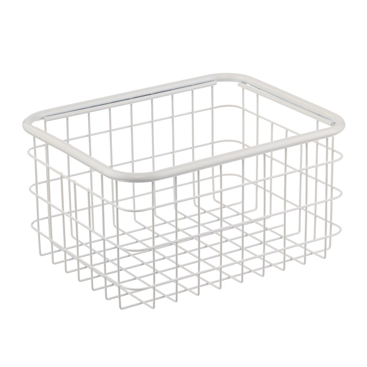 Deep Medium Urban Stackable Wire Basket White | The Container Store