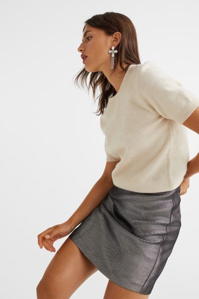 A-line Skirt - Silver-colored - Ladies | H&M US | H&M (US + CA)