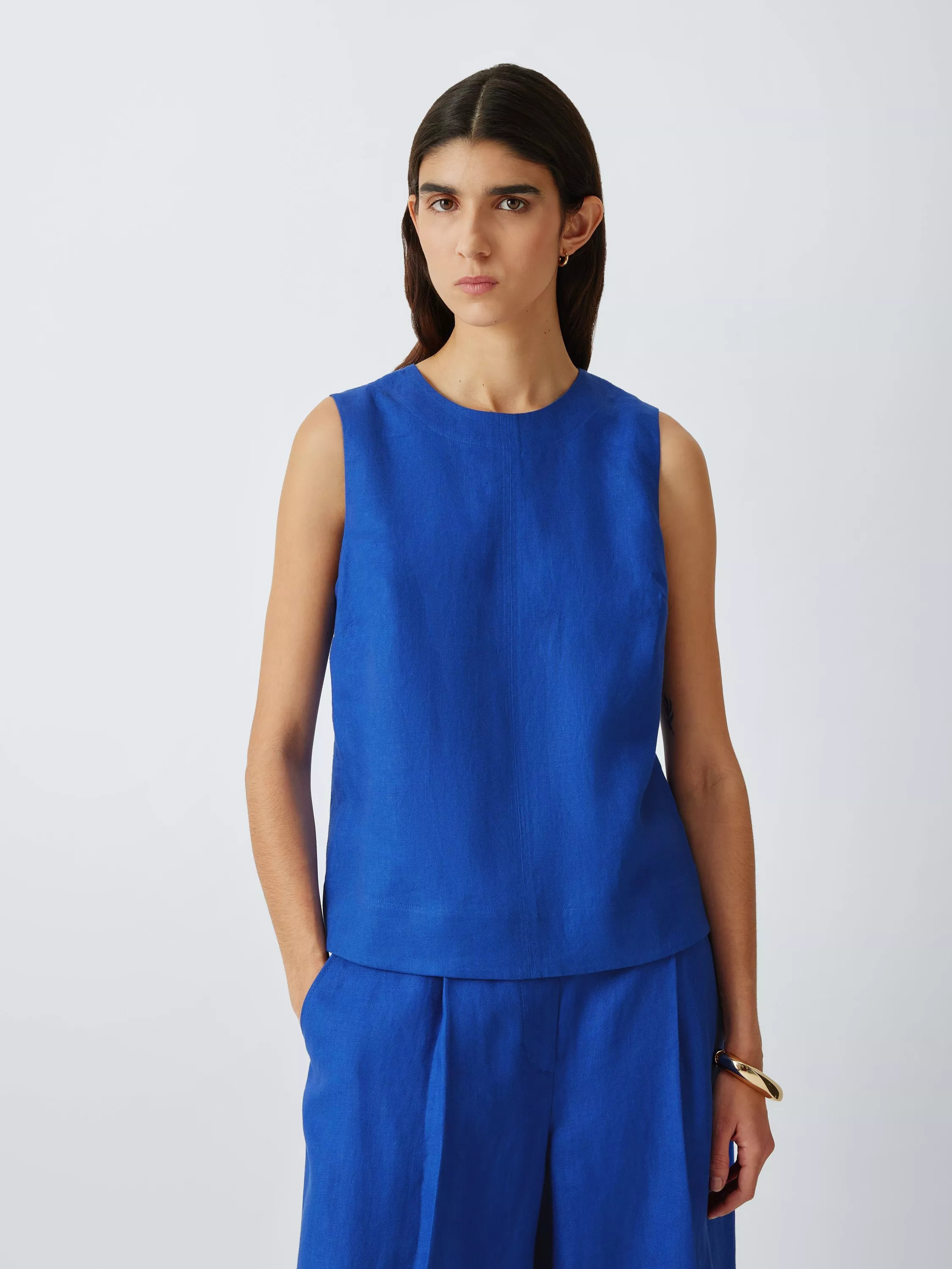 John Lewis Linen Sleeveless Shell Top | John Lewis (UK)