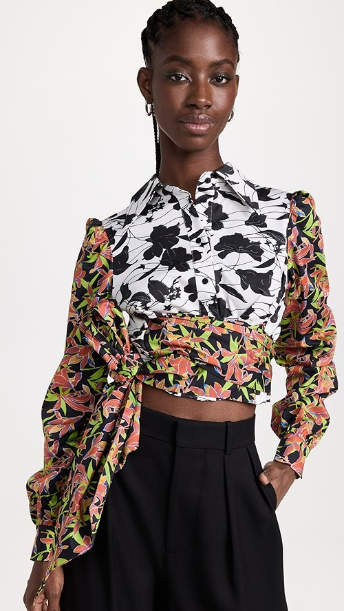 Collage Tie-Waist Shirt | Shopbop