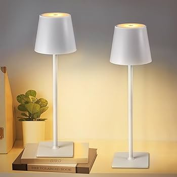 2 Pack Cordless Table Lamps, 3 Colors Stepless Dimming, 5000mAh Rechargeable Battery LED Desk Lam... | Amazon (US)