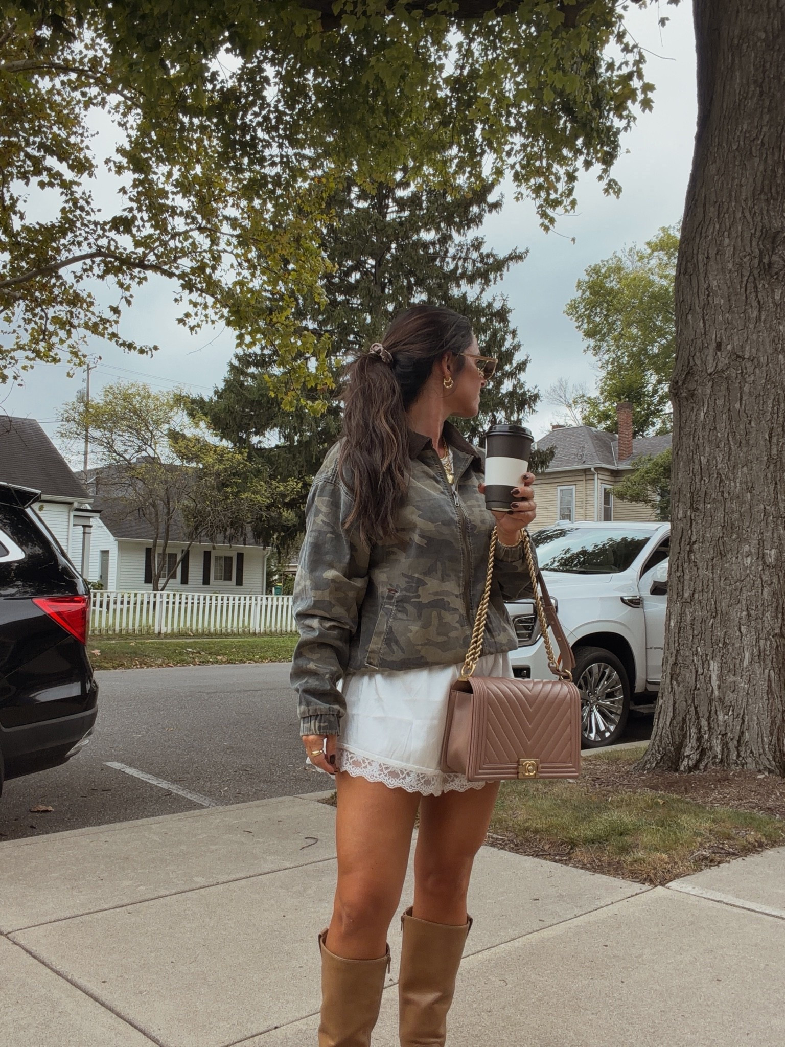 Camo, lace, and boots for the cutest fall ootd 🍂🤎

#LTKootd #LTKgrwm #LTKSeasonal