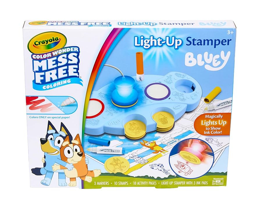 Crayola Magic Light Up Bluey Stamper Art Set, Toddler Mess Free Coloring & Stamping Kit, Holiday ... | Amazon (US)