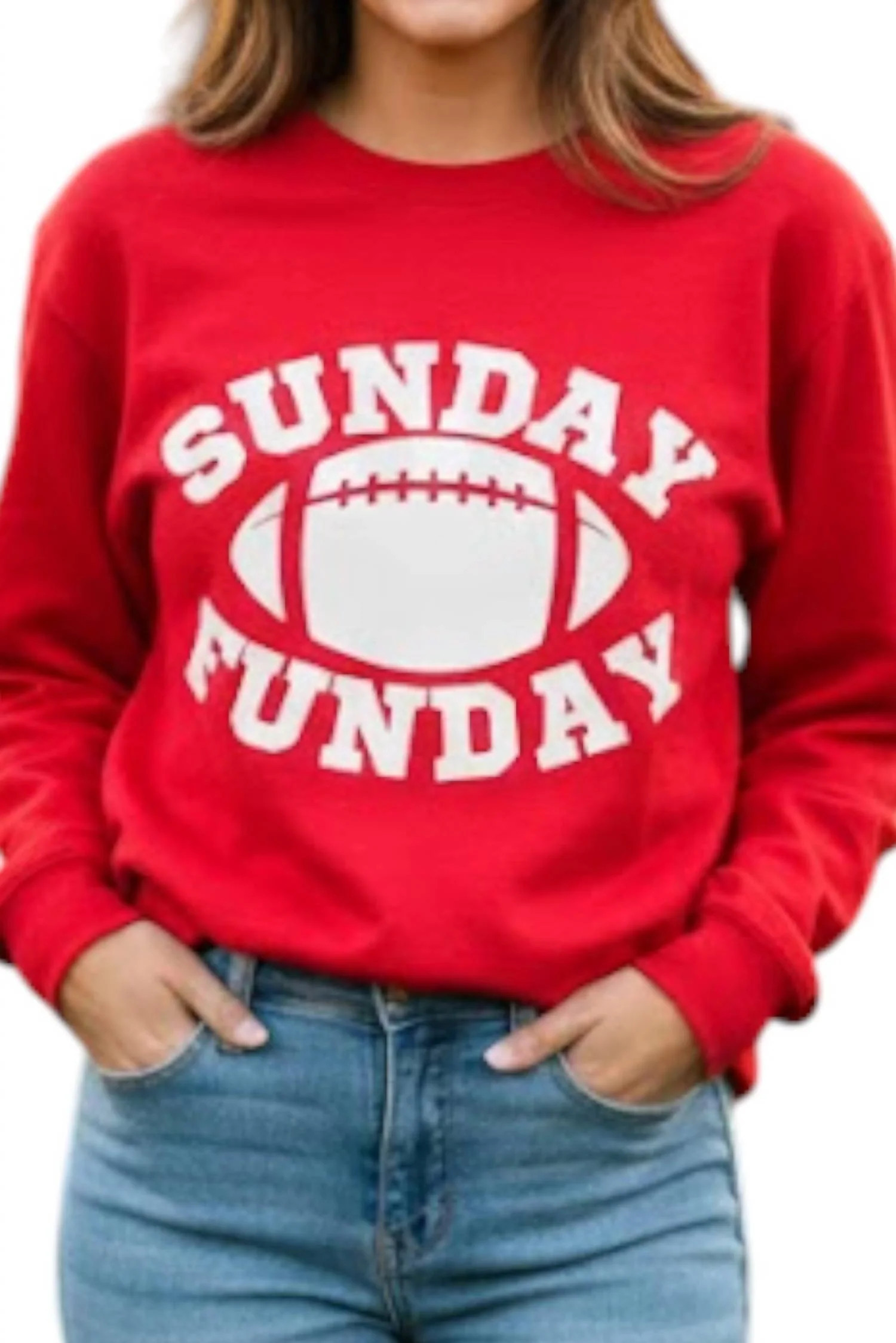 Sunday Funday Football Sweatshirt In Red | Shop Simon