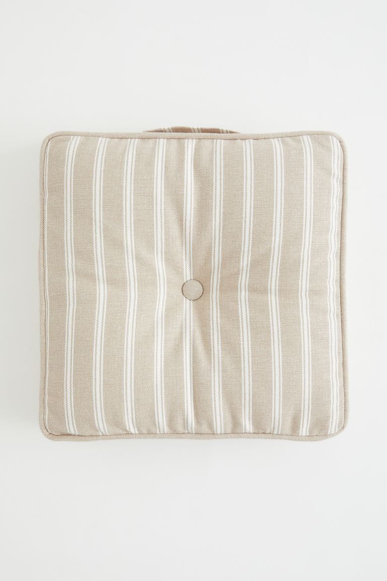 Seat cushion in woven fabric with woven stripes. Handle on one side. Polyester fill. Thickness ap... | H&M (US)