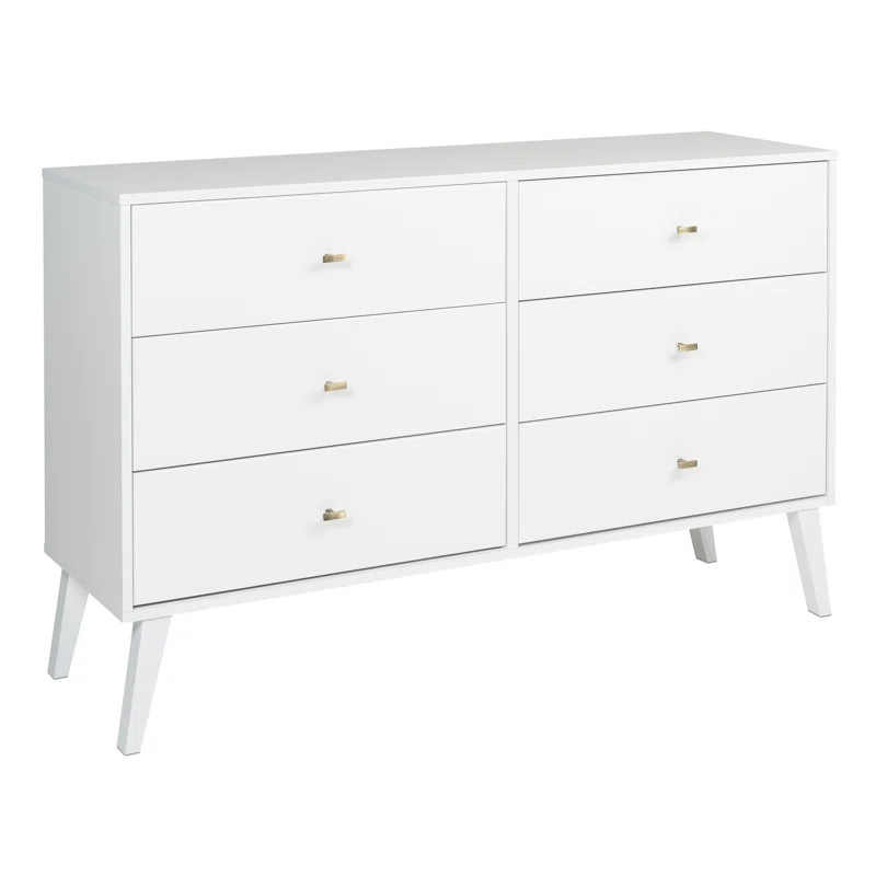 Shamar Mid Century Modern 6 Drawer Double Dresser | Wayfair North America