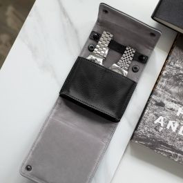 Black Pebble Double Watch Wrap | Stackers