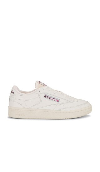 Club C 85 Vintage Sneaker in Chalk, Alabaster, & Maroon | Revolve Clothing (Global)