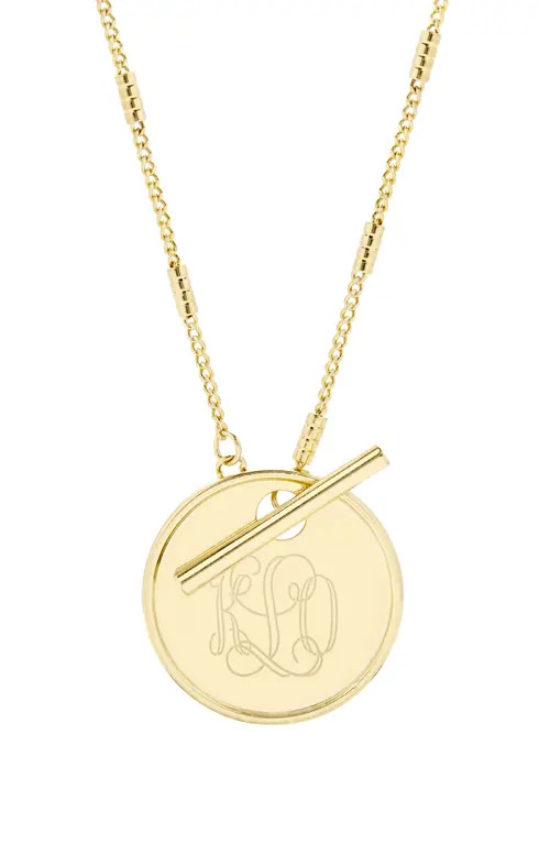 Brook and York Grace Personalized Monogram Toggle Necklace in Gold at Nordstrom | Nordstrom