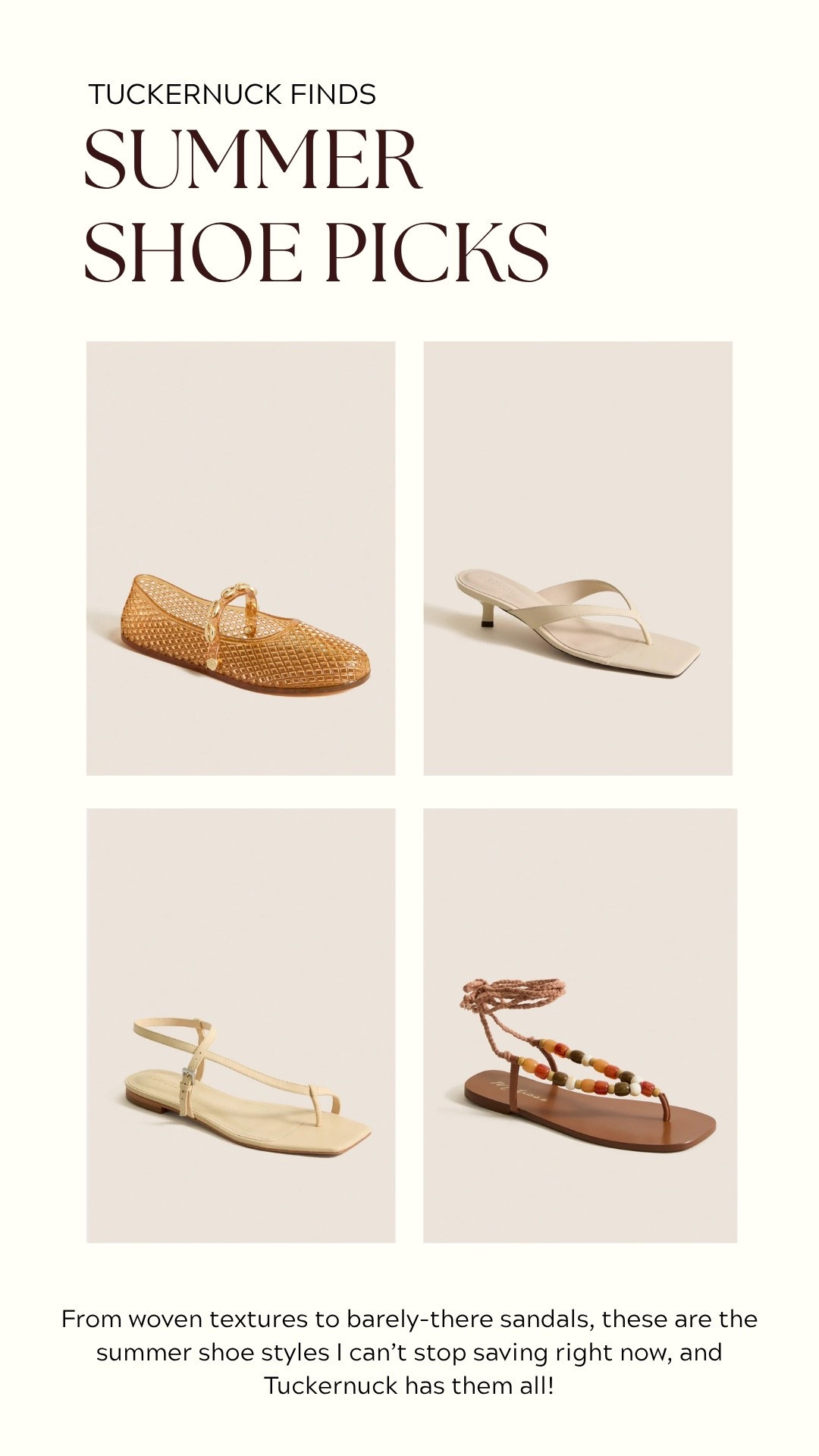 From woven textures to barely-there sandals, these are the summer shoe styles I can't stop saving right now and @Tuckernuck has them all! #tuckernuckpartner

#LTKootd #LTKTravel #LTKSeasonal
