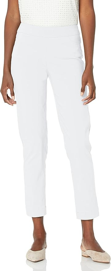 SLIM-SATION Women's Wide Band Pull on Ankle Pant with Tummy Control | Amazon (US)