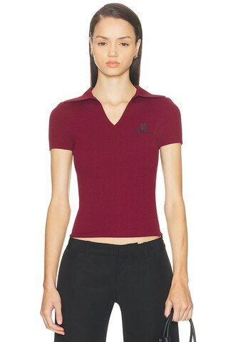 Balenciaga Polo Top in Burgundy | FWRD 