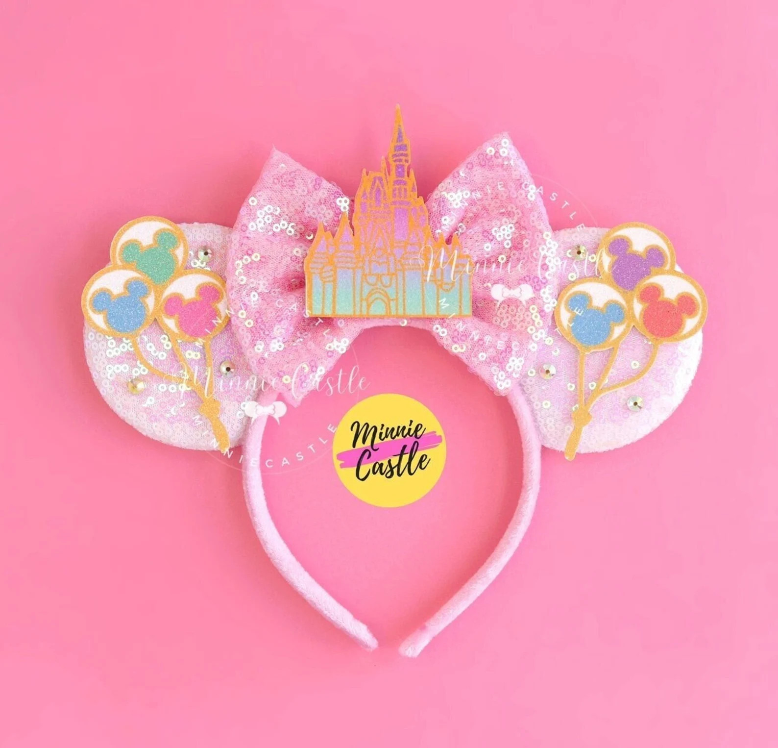 Mickey Ears With Castle, Mickey Ears, Balloons Mouse Ears, Minnie Ears, Mouse Ears Headband, Past... | Etsy (US)