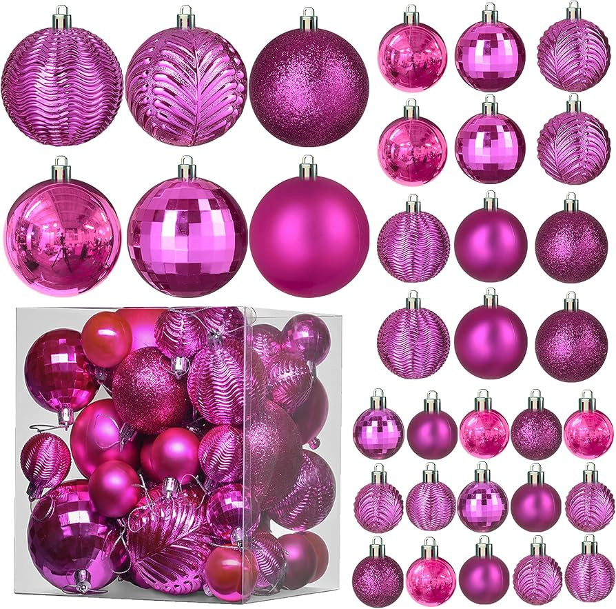 Prextex Christmas Ball Ornaments for Christmas Decorations - 36 pcs Xmas Tree Shatterproof Orname... | Amazon (US)