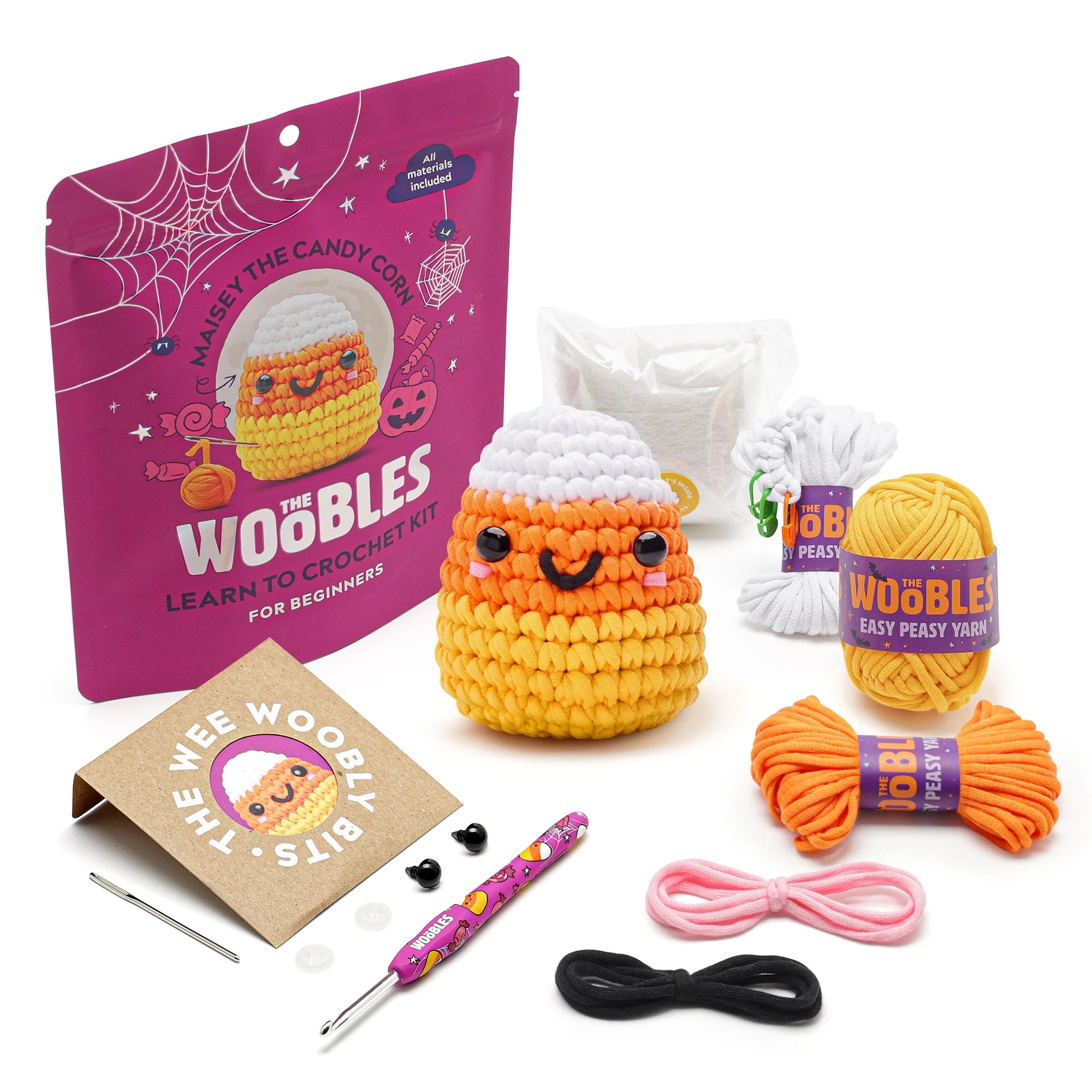 The Woobles Beginner Crochet Amigurumi Kits - Maisey the Candy Corn - Walmart.com | Walmart (US)