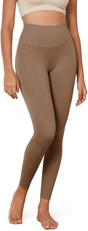 ODODOS Seamless Leggings for Women High Waisted Acid Washed Ribbed Workout Gym Yoga Pants | Amazon (US)