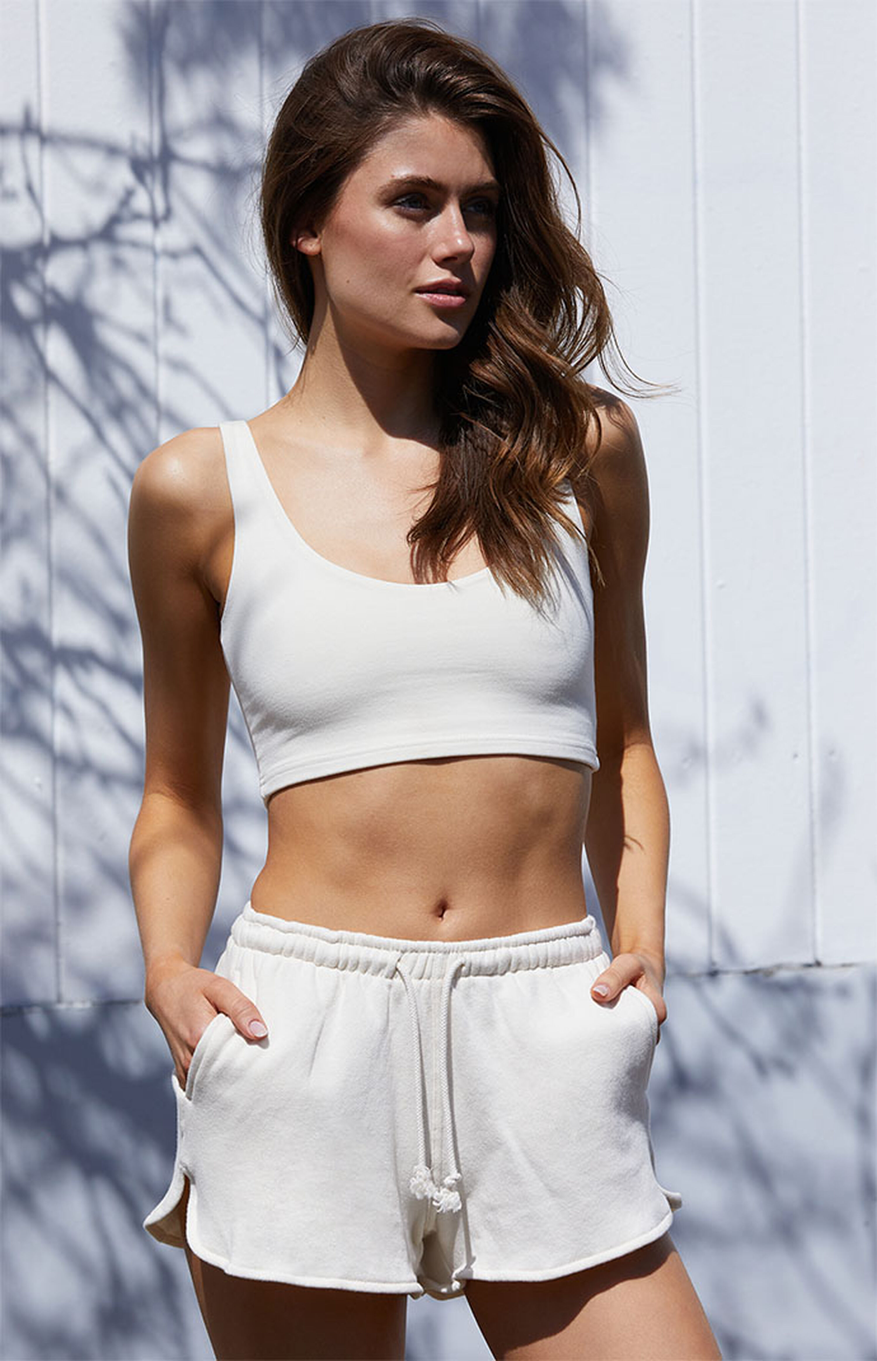 John Galt Off White Summer Sweat Shorts | PacSun