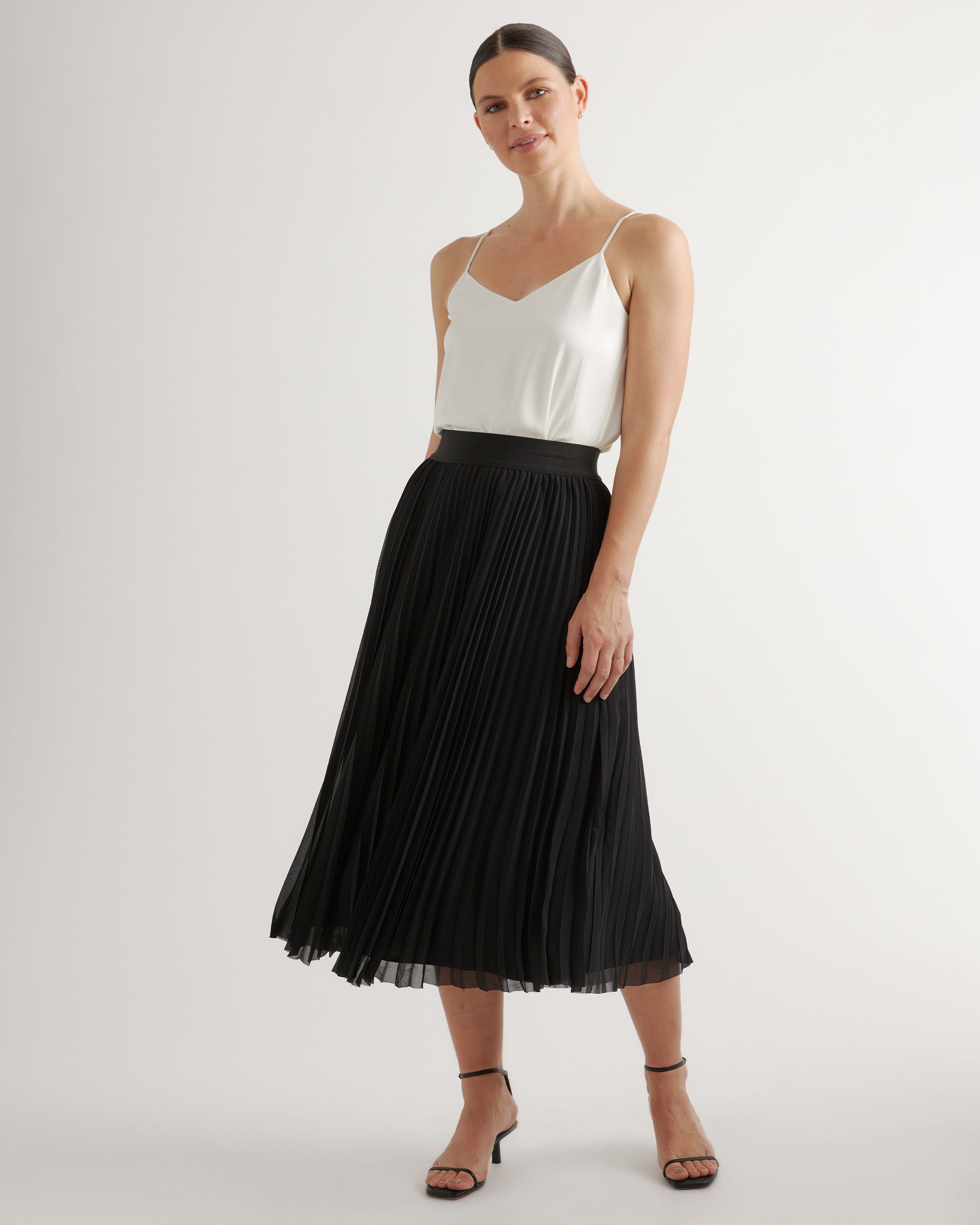 Chiffon Pleated Midi Skirt | Quince