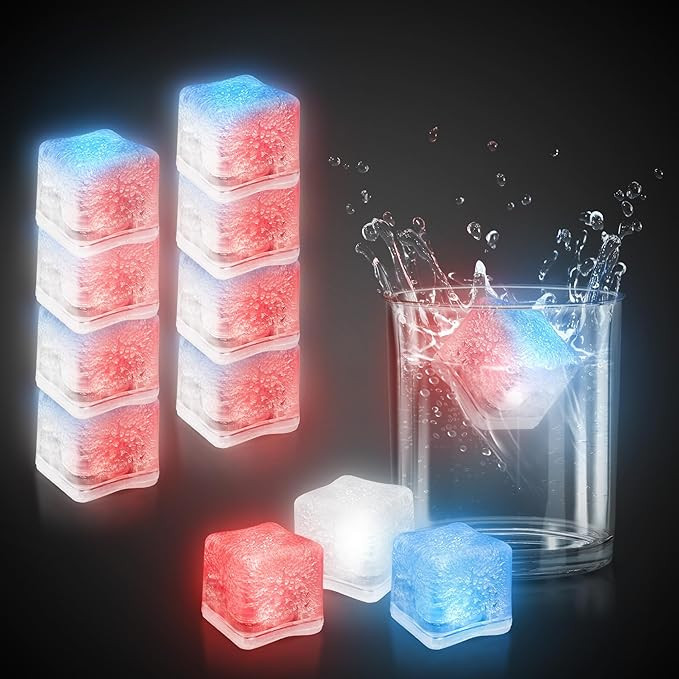 Windy City Novelties 12 pack LED Ice Cubes with Changing Lights (Patriotic Theme) | Amazon (US)