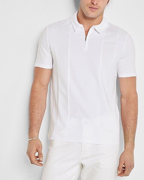 Waffle Pieced Zip Polo | Express
