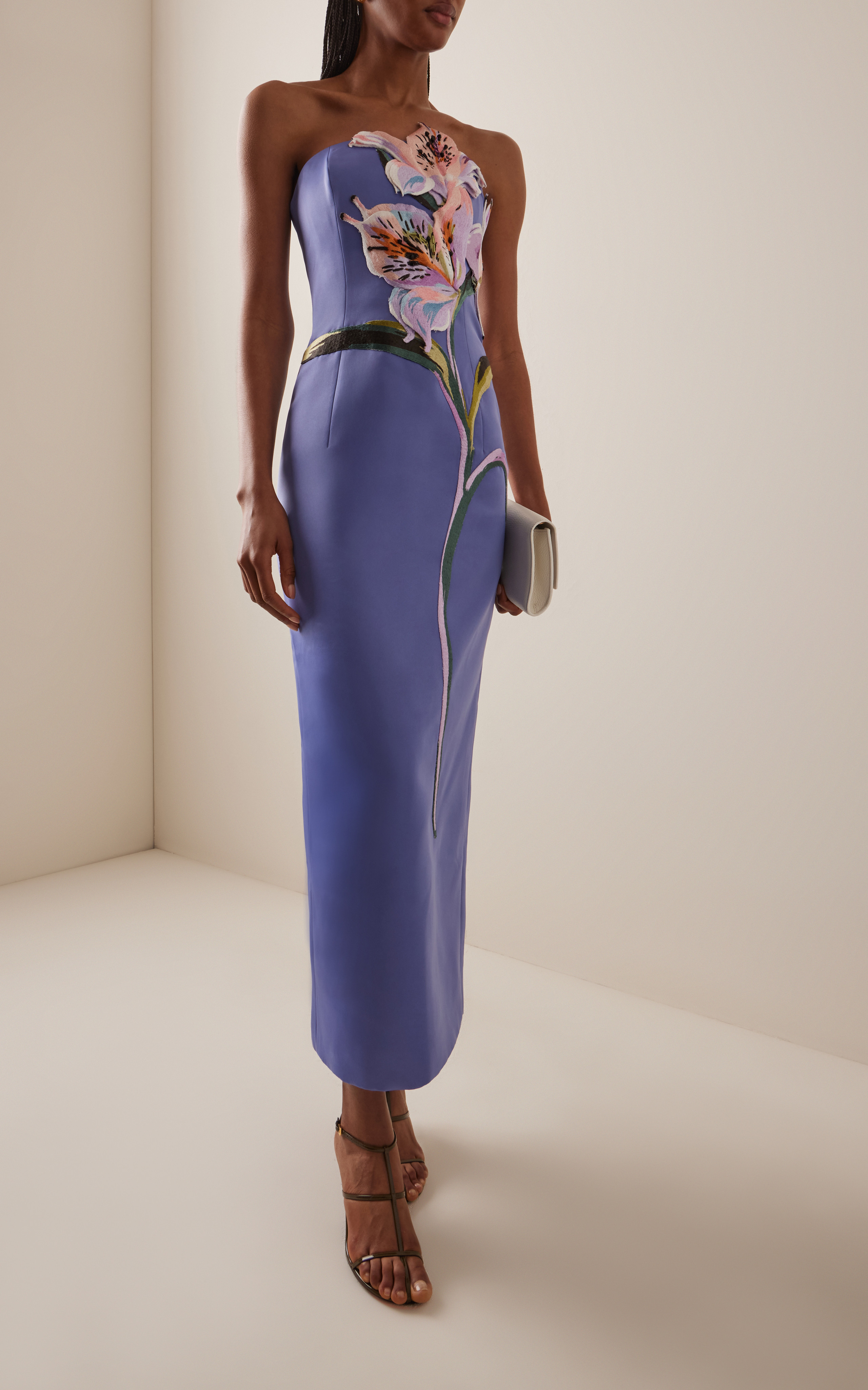 Exclusive Rayna Floral-Appliquéd Crepe Maxi Dress | Moda Operandi (Global)