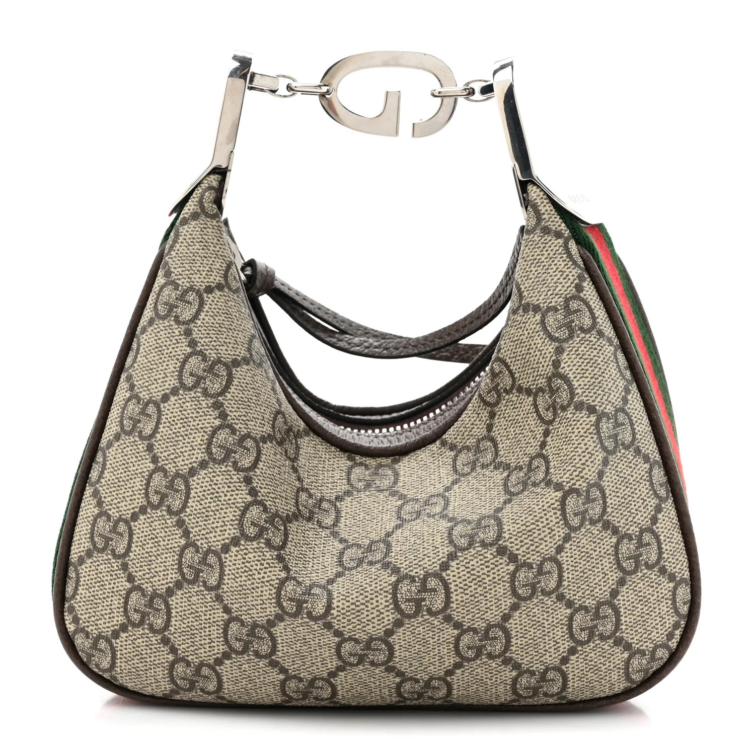 GG Supreme Monogram Textured Dollar Calfskin Web Mini Attache Bag Beige Ebony New Acero | FASHIONPHILE (US)