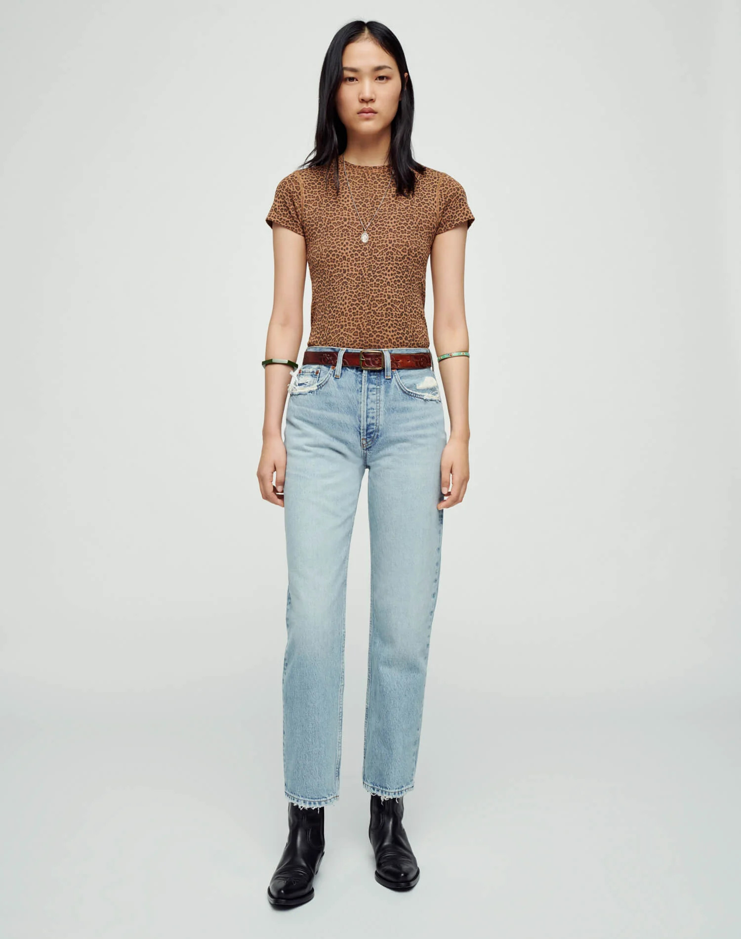 RE/DONE | High Rise Stove Pipe in Ripped Tide | RE/DONE