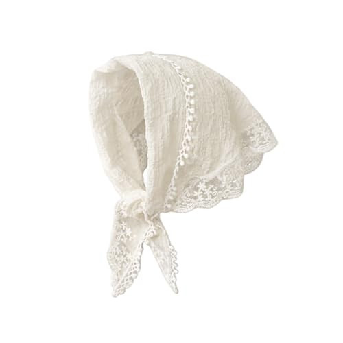 ZingFsh White Bandanas Hair Scarf Headband for Women,Lace Decor Head Scarf for Women, Fashionable Head Kerchief, Lightweight Summer Hair Accessories | Amazon (US)