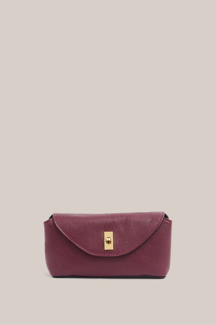 Sloane Bordeaux Leather Convertible Clutch | VESTIRSI
