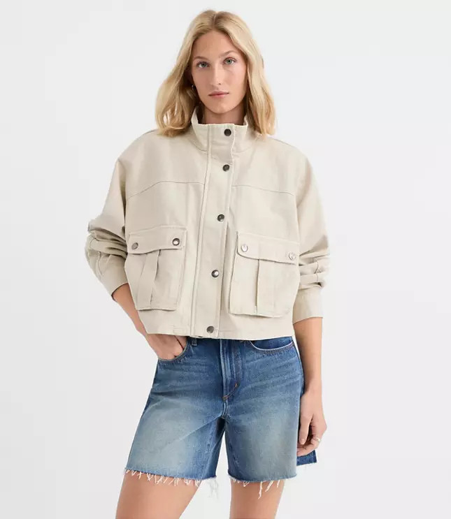 Twill Modern Cargo Jacket | LOFT