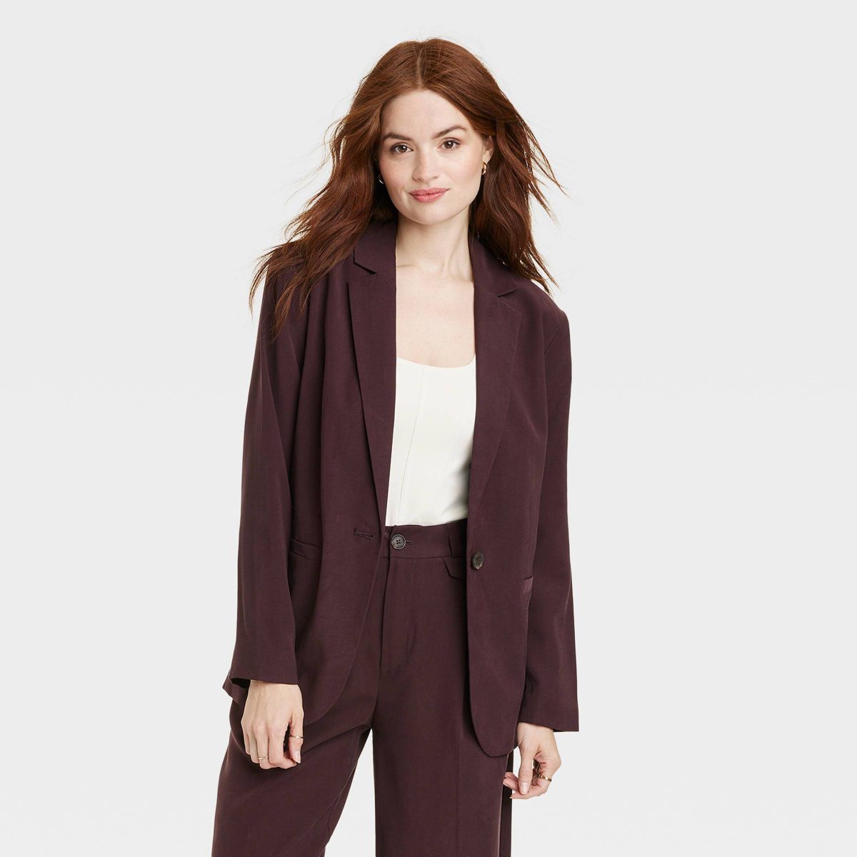 Women's Oversized Fall Blazer - A New Day™ Dark Brown XS | Target