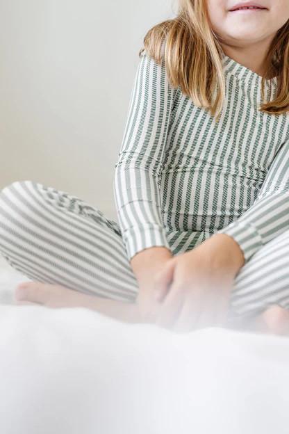 PJ Set in Ticking Pine | Plain Jane