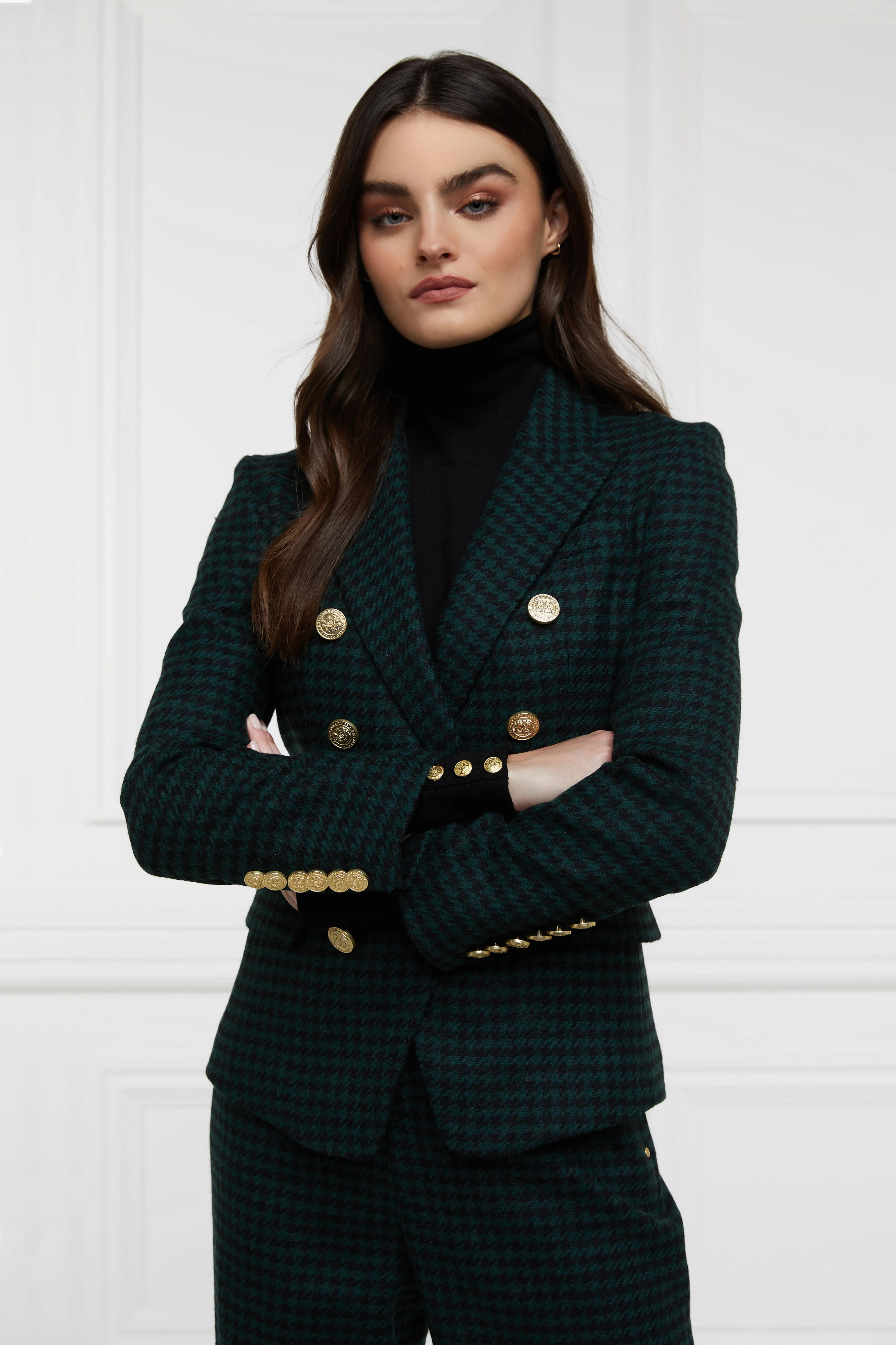 Knightsbridge Blazer (Emerald Houndstooth) | Holland Cooper