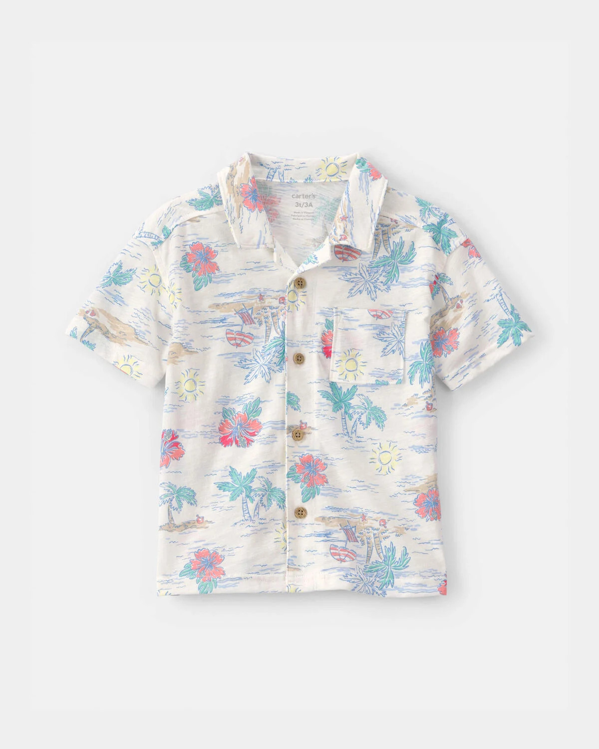 Toddler Boy Tropical Beach Short-Sleeve Button-Down Shirt | Carter's Inc