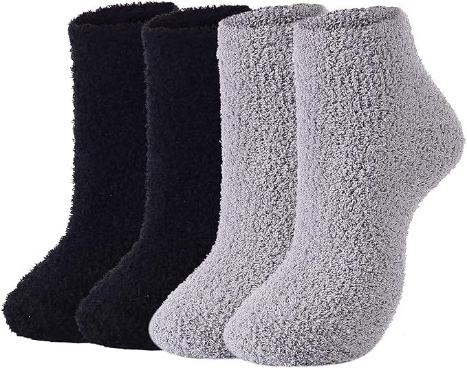 American Trends Womens Christmas Fuzzy Socks Winter Warm Cozy Socks Soft Fluffy Athletic Socks fo... | Amazon (US)
