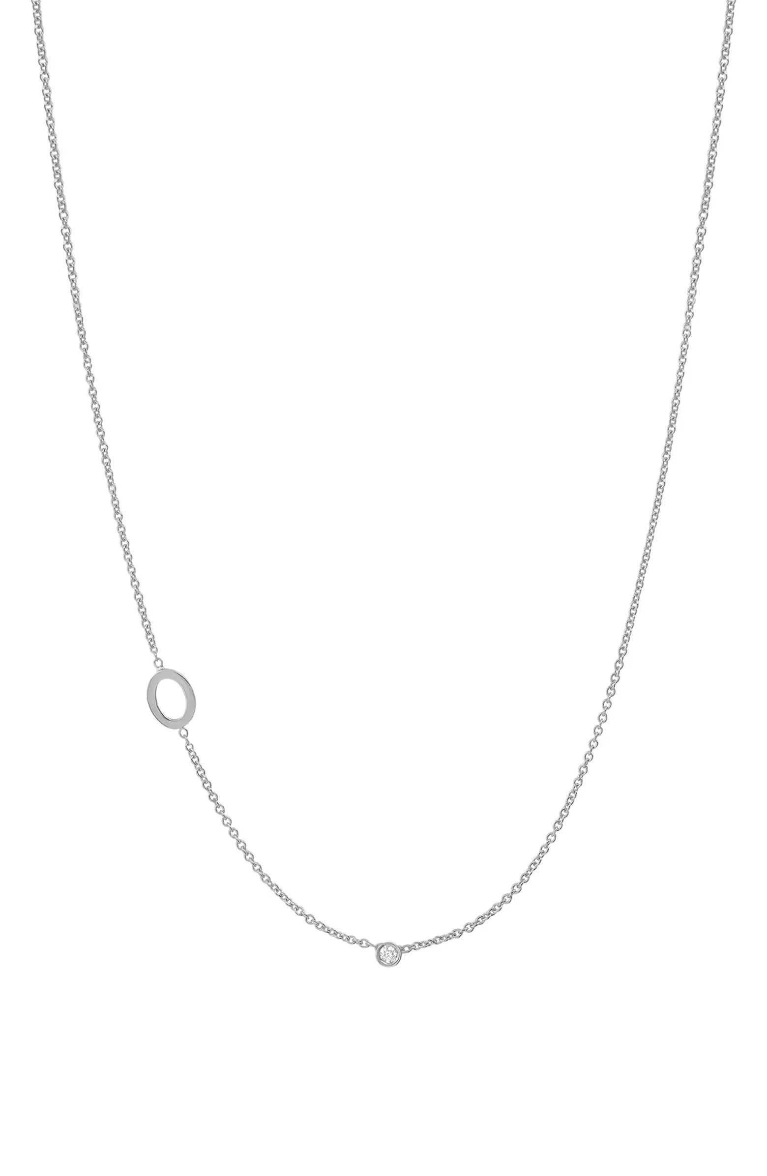 Asymmetric Initial & Diamond Pendant Necklace | Nordstrom