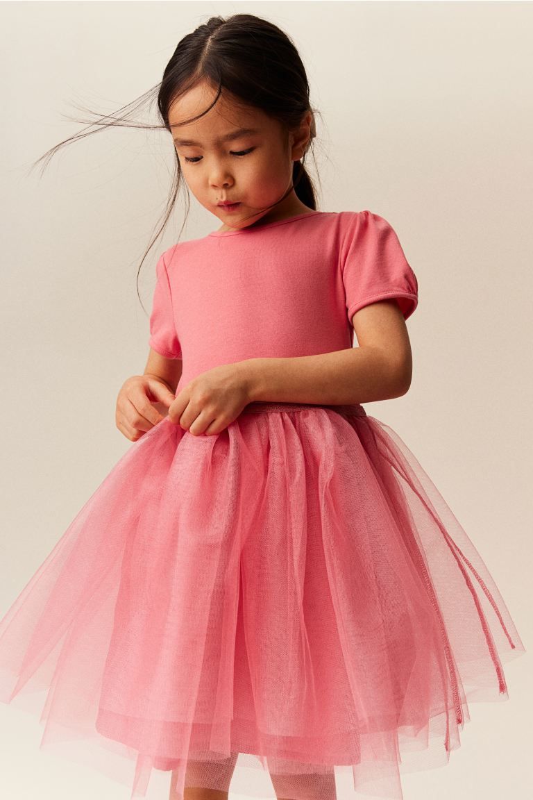 Tulle-skirt Dress with Puff Sleeves | H&M (US + CA)