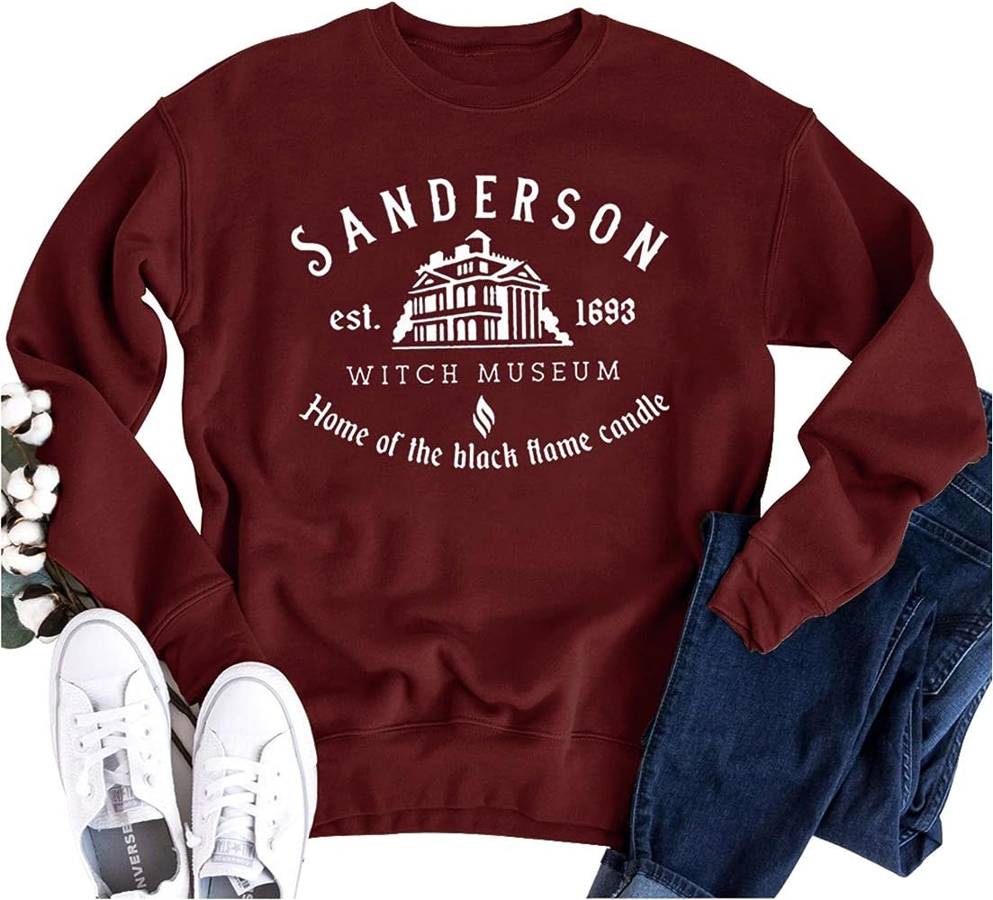 Sanderson Witch Museum Sweatshirt For Women Happy Halloween Pullover Shirts Teen Girls Funny Witc... | Amazon (US)