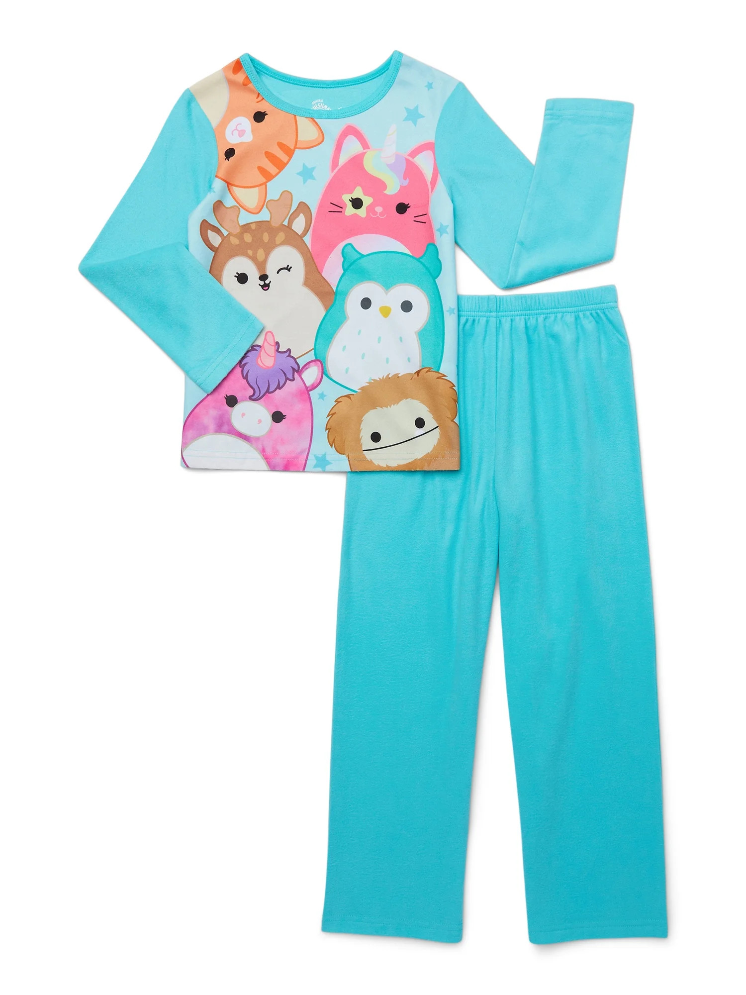 Squishmallows Girls Long Sleeve Top and Pants Pajama Set, 2-Piece, Sizes 4-12 | Walmart (US)