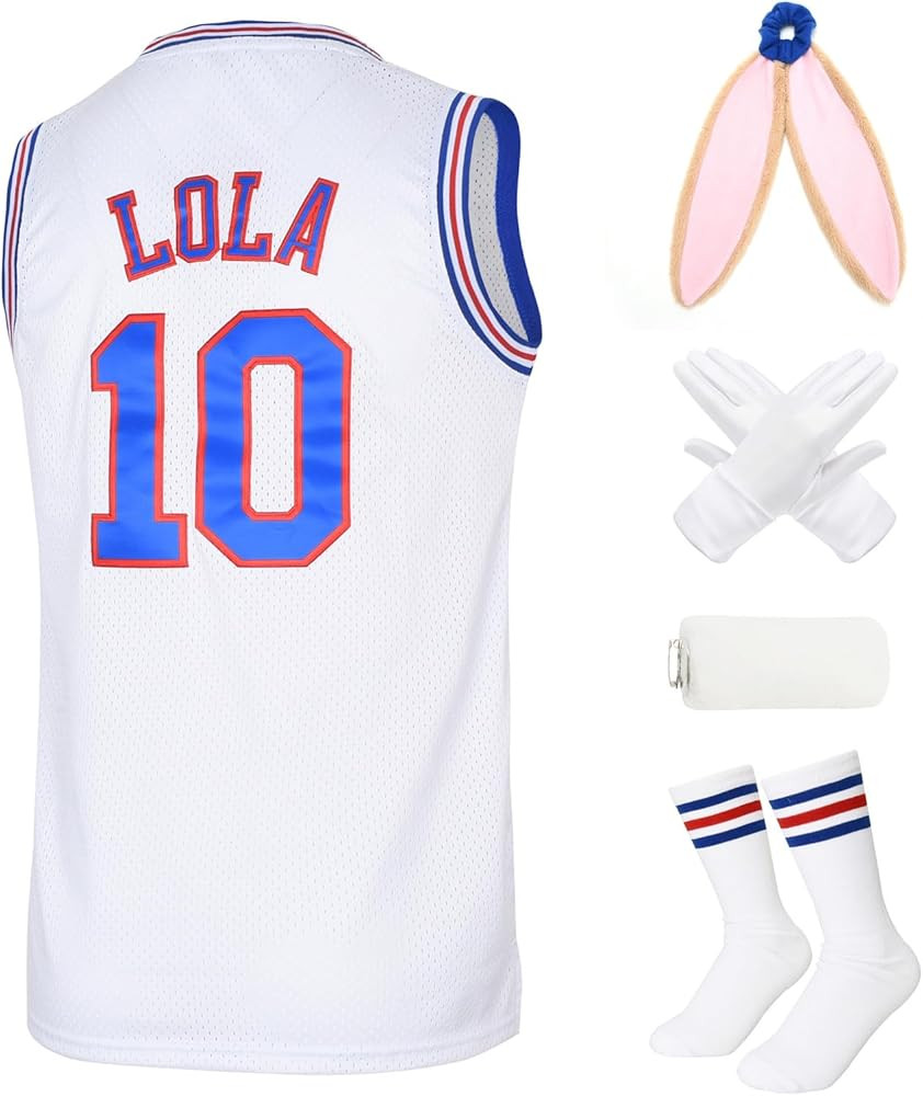 Lola Jersey #10 Cosplay Movie Jerseys for 90s Hip Hop Party Costume for Men/Women Basketball Jers... | Amazon (US)