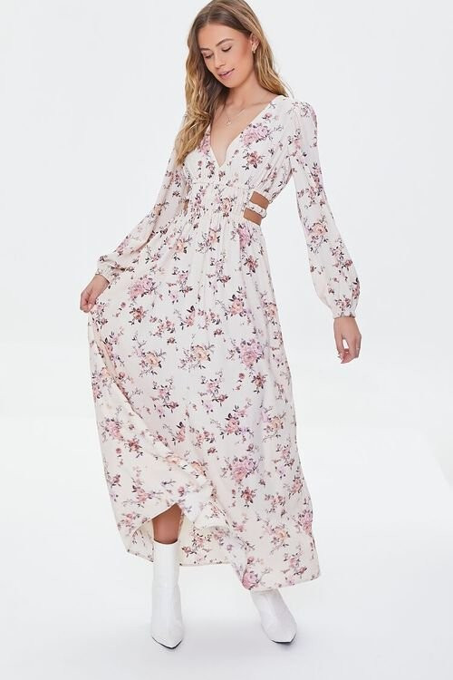 Cutout Floral Print Maxi Dress | Forever 21 (US)